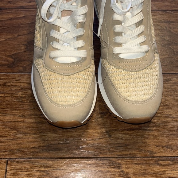 Steve Madden Kinkade Sneakers Lace Up Raffia Tan White Womens Size 9.5 N… - Picture 3 of 7